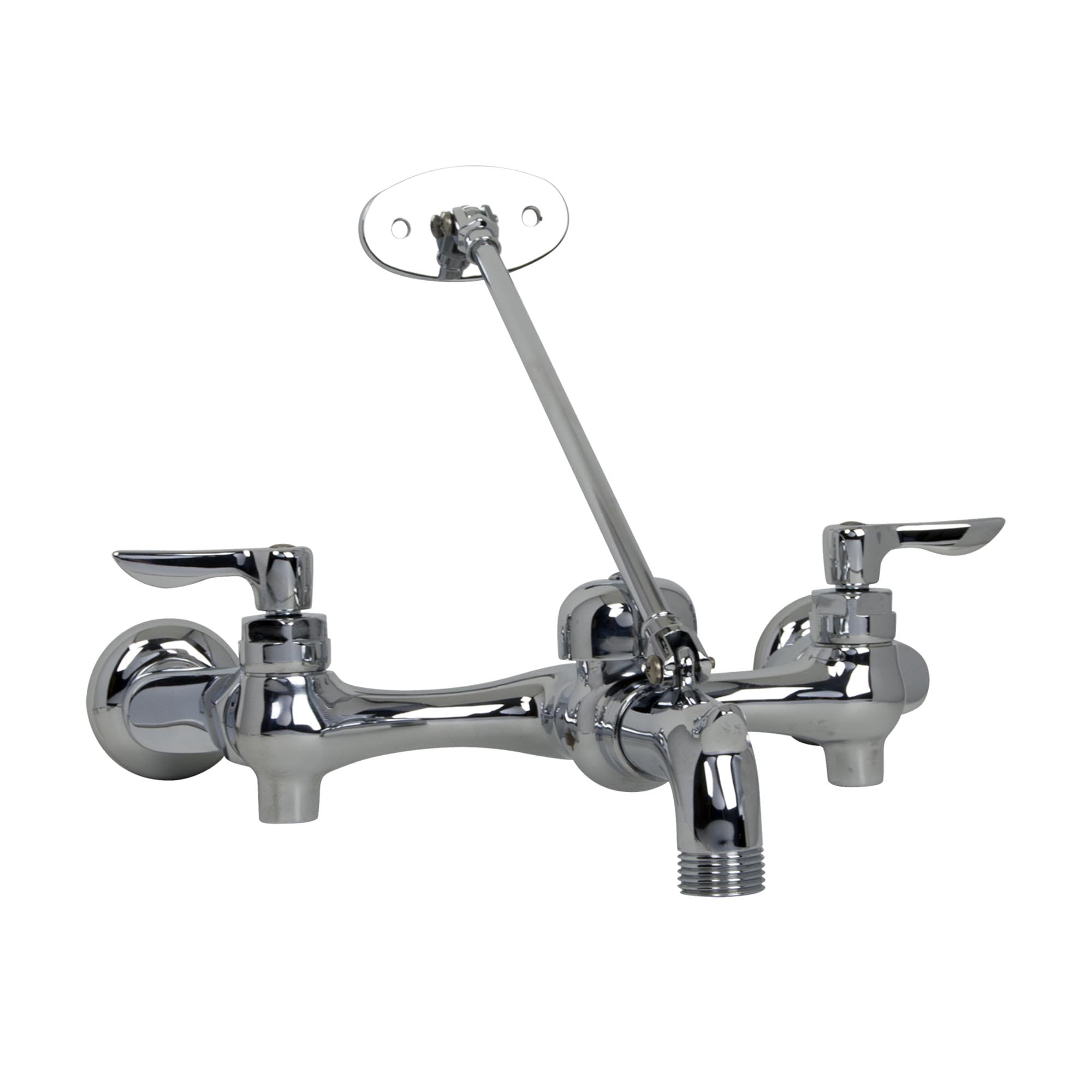 Top Brace WallMount Service Sink Faucet With 6Inch Vacuum Breaker